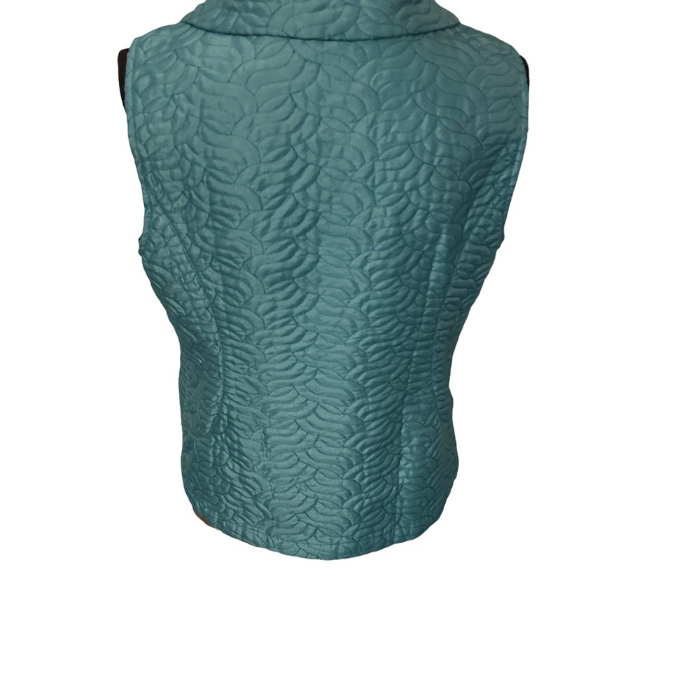 Chicos Womens Quilted Vest Size 1 (M) Teal Green Packable Puffer Jacket - Picture 10 of 10